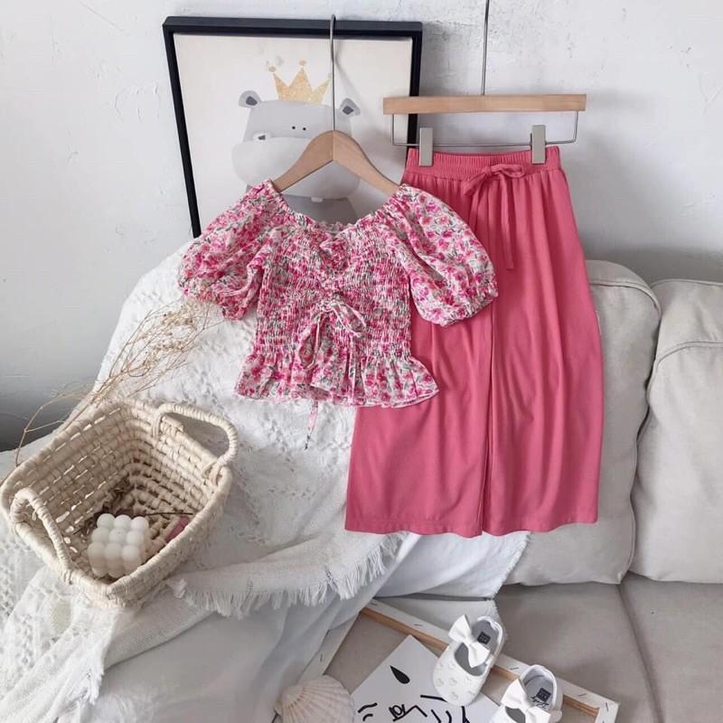Set áo hoa nhí tay bồng cho bé