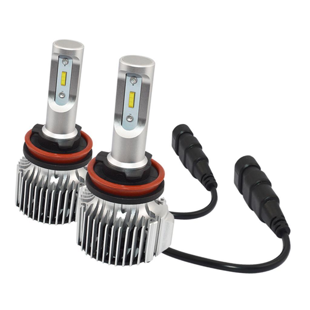 2 Pieces H8 H9 H11 H16 Headlight High Low Beam Bulb Kit - 6000K Cool White