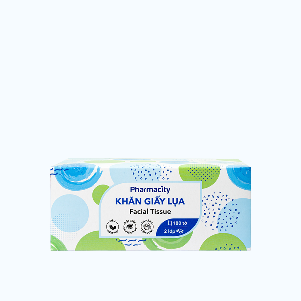 Khăn giấy lụa Pharmacity (Hộp 180 tờ)