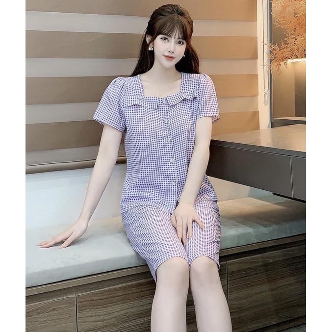 Đồ bộ mặc nhà mẫu lửng đẹp, vải lụa hàn