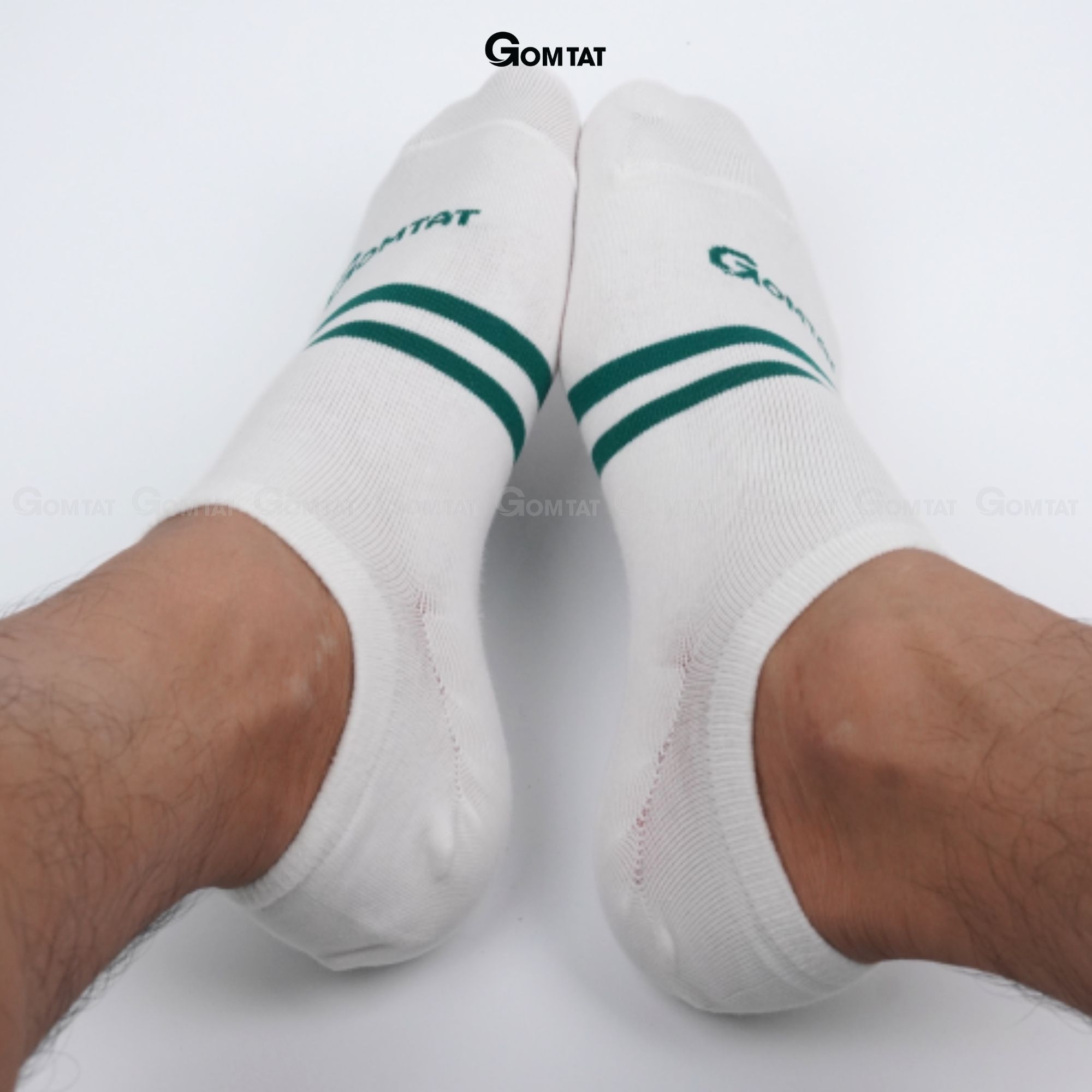Combo 5 Đôi Tất Cổ Ngắn Nam Nữ GOMTAT Mẫu 2 Sọc Ngang, Vớ Cổ Thấp Unisex Chất Liệu Cotton Cao Cấp - GOM503-2SOC-CB5