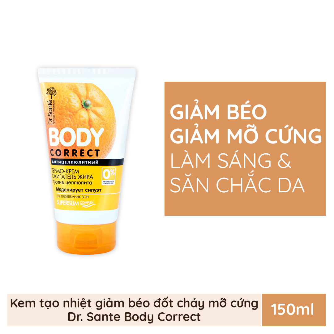 Kem dưỡng Dr. Sante Body Correct tạo nhiệt đốt cháy mỡ cứng và da sần vỏ cam 150ml