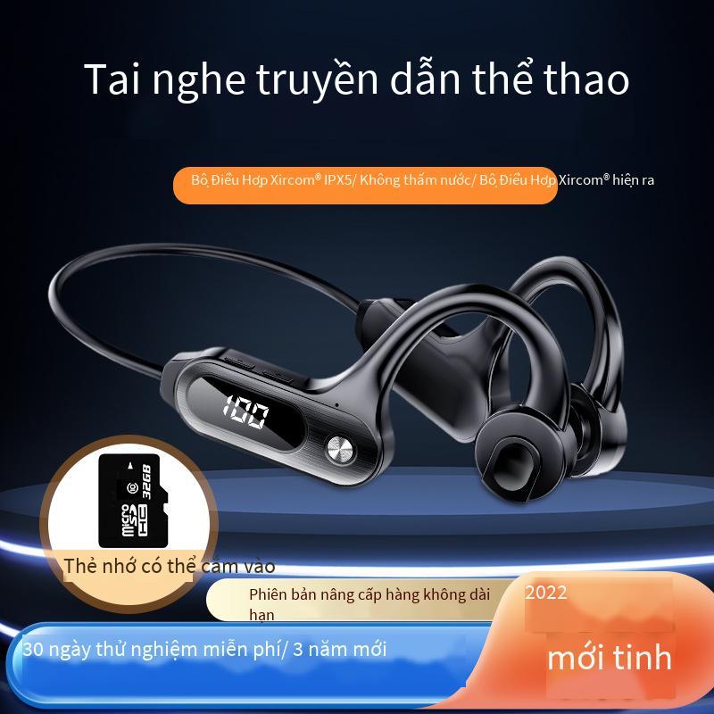 Tai nghe bluetooth mới giá thấp nhất âm thanh nổi dẫn truyền xương 5.3 với màn hình kỹ thuật số không phải tai nghe thể thao trong tai thẻ cắm không dây chống thấm nước