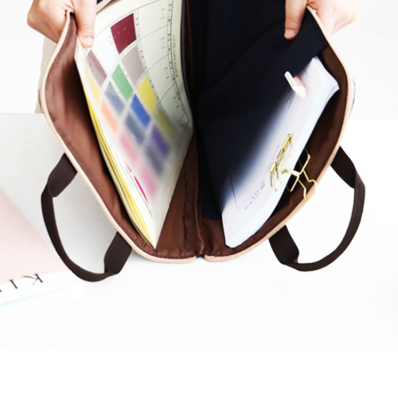 Túi Vải Đựng Tài Liệu Khổ A4 Có Quai Xách Khóa (Tím Than)