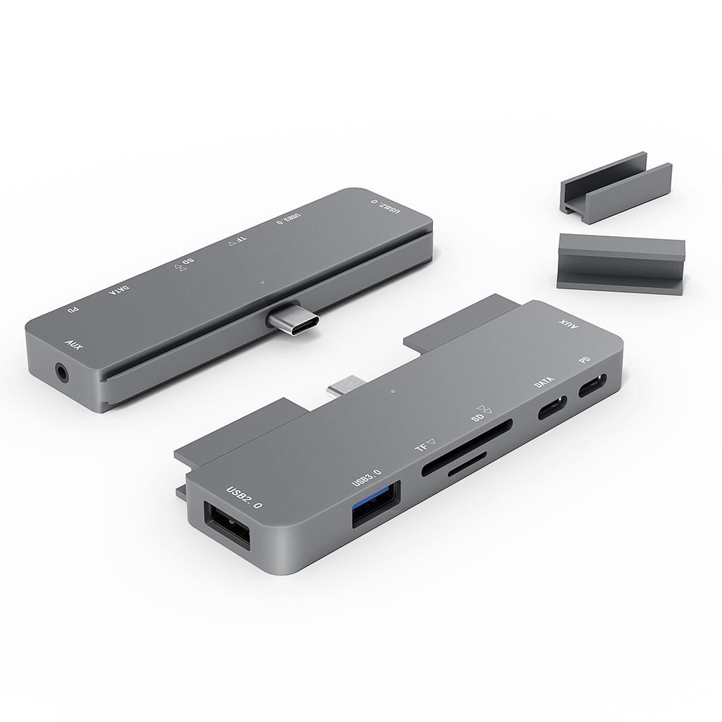 C Hub,7 in 1 USB C Adapter with Gigabit Ethernet Port, PD Type C Charging Port,