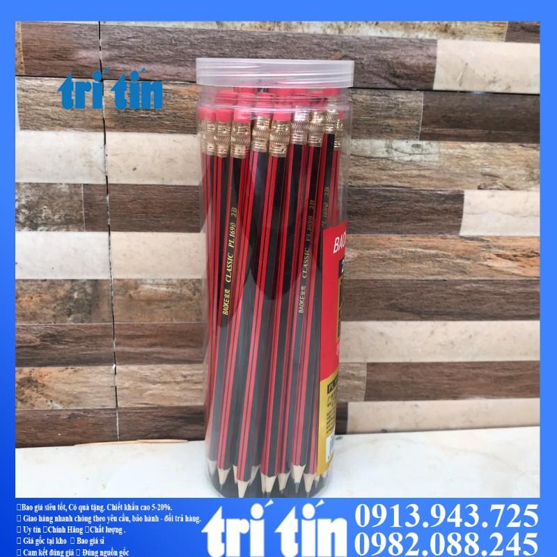 Bút chì gỗ 2B/HB thân lục giác kèm tẩy Classic BAOKE
