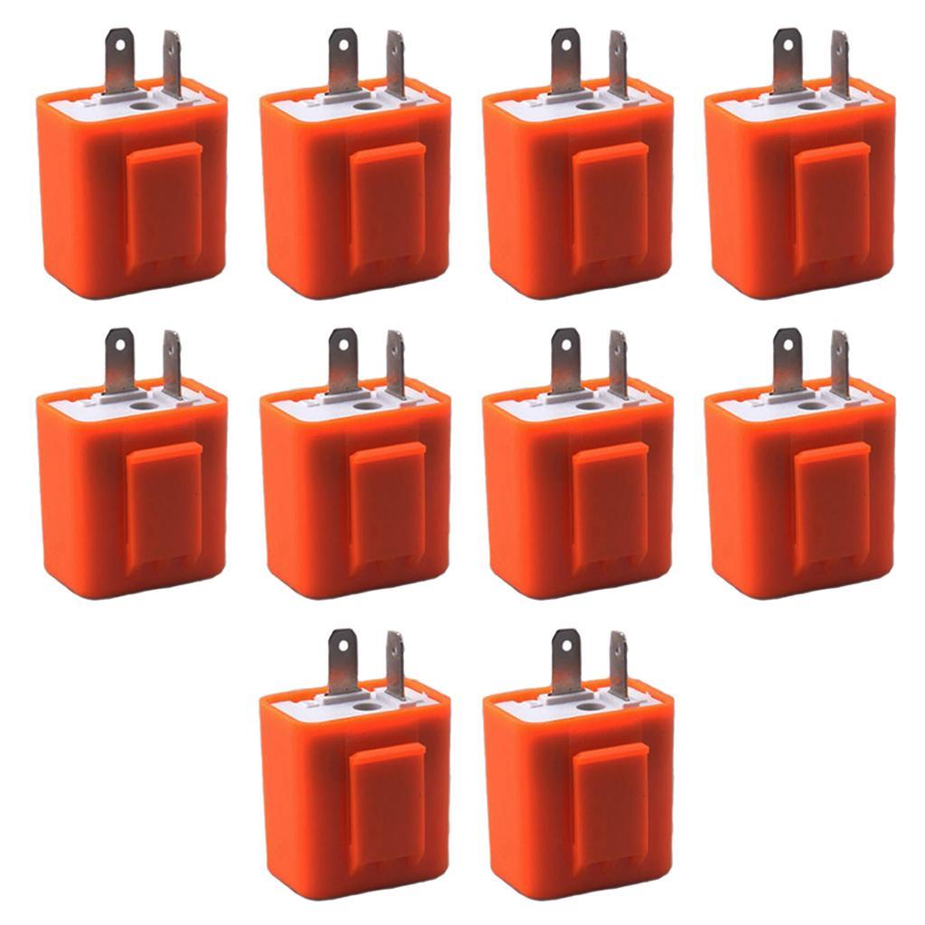 10x 2 Pin 12V Universal Motorcycle Electronic  Flasher For Motorcycle