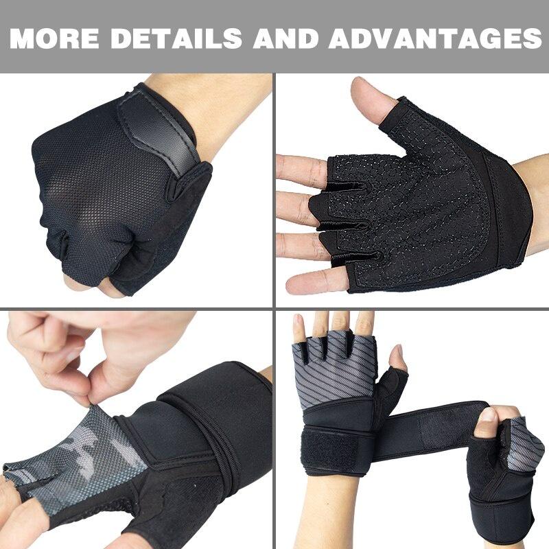 Weight Lifting Gloves Sport Workout Gym Fitness Cycling Gloves Strength Training BodyBuilding Half Finger Guantes Dumbbell