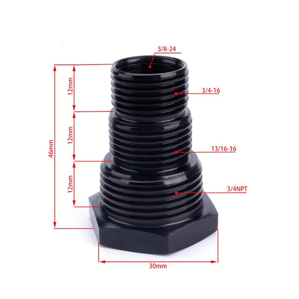 Black Auto Car Oil Filter Threaded Adapter 5/8-24 to 3/4-16 13/16-16 3/4NPT