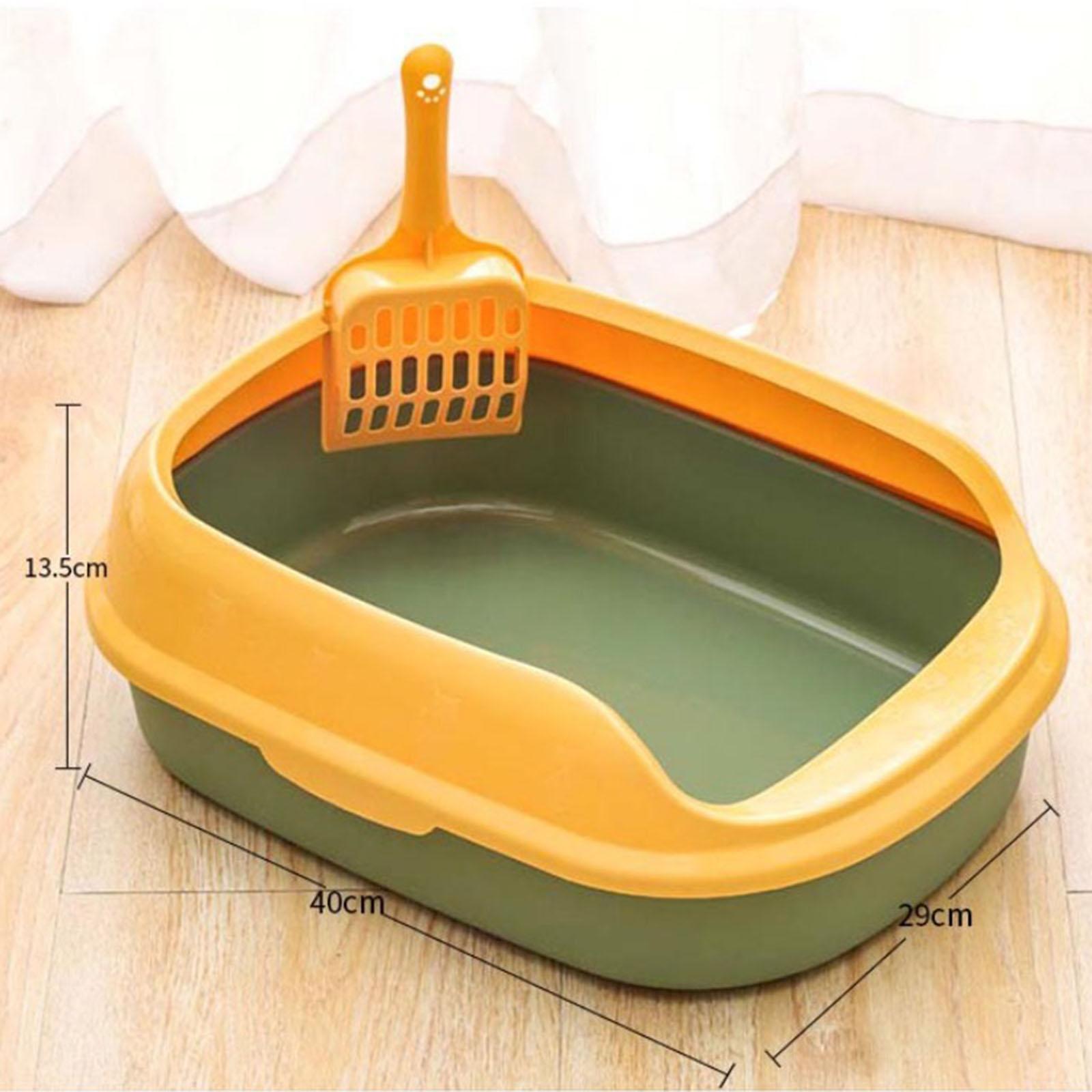Cat Litter Box Pet Litter Tray Kitten Pan Toilet Shovel Bedpan Blue