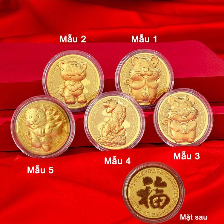 Combo 10 dây treo Xu hình con Hổ Vàng là Linh vật may mắn của năm 2022. Treo nơi làm việc, xe hơi, cửa nhà, xe đạp. Làm quà tặng dịp Lễ, Tết - mẫu 1