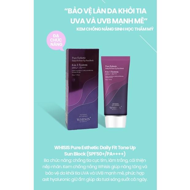 Kem Chống Nắng Nâng Tone WHISIS Pure Esthetic Daily Fit Tone Up Sun Block 50g