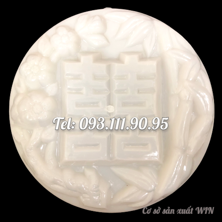 Khuôn rau câu cưới hỏi chữ Song Hỷ - Khuôn hình tròn loại 20 cm -  Mã số 1325