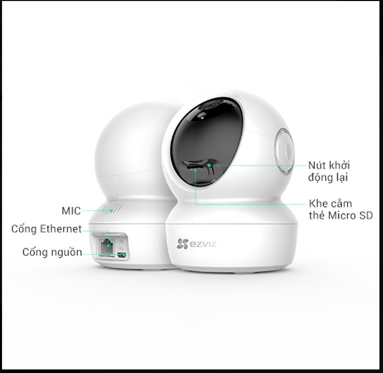 Camera Wi-fi EZVIZ C6N 2MP Trong Nhà, FHD 1080P, Quay Quét 360 Độ, Đàm Thoại Hai Chiều - Hàng Chính Hãng