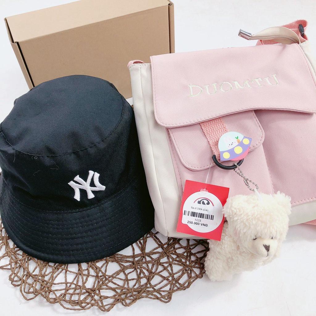 Nón Bucket Unisex Mũ vành tròn cụp phong cách Ulzzang NY Trái Tim - Babi Trendy B04