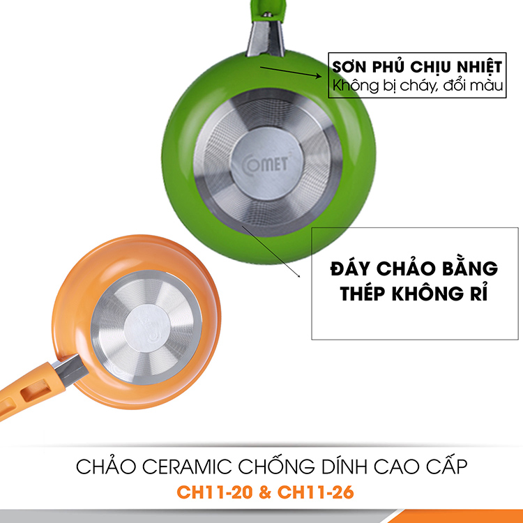 Chảo Ceramic Chống Dính 26cm Comet CH11-26 - Hàng chính hãng