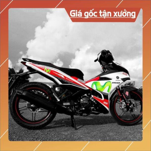 Tem rời exciter 150 movistar trắng đỏ.