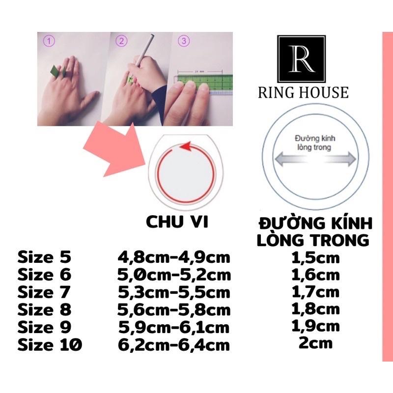 Nhẫn nữ titan không đen viền trái tim mảnh xinh Ring House