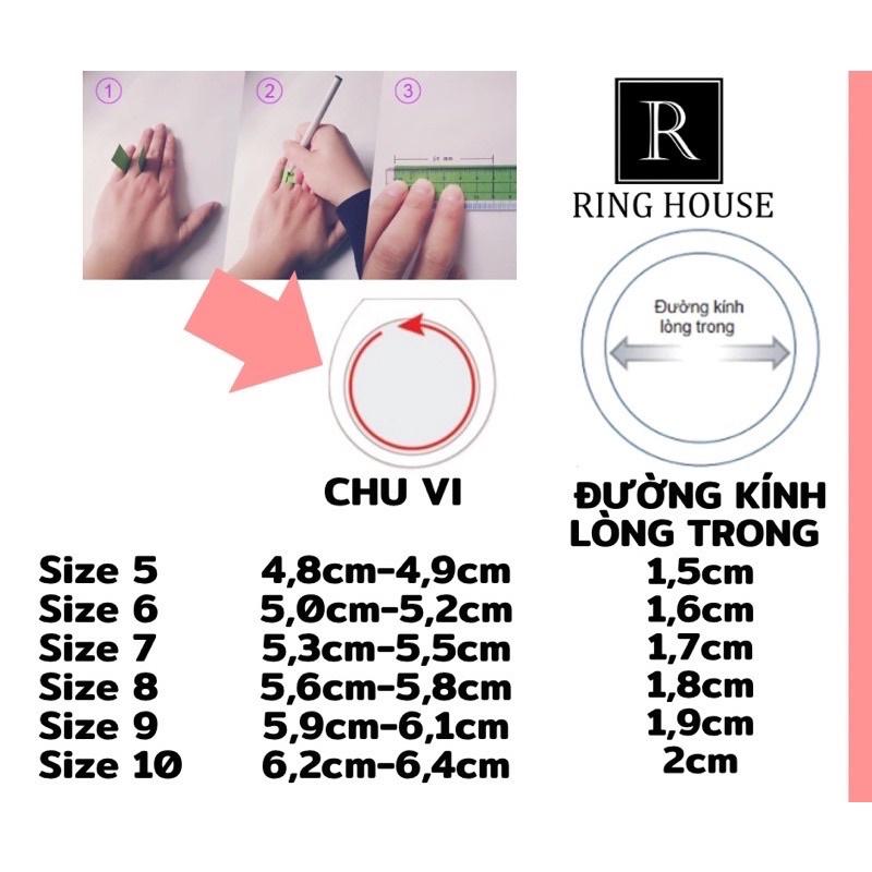 (Titan) Nhẫn nữ titan không đen viền trái tim mảnh xinh Ring House