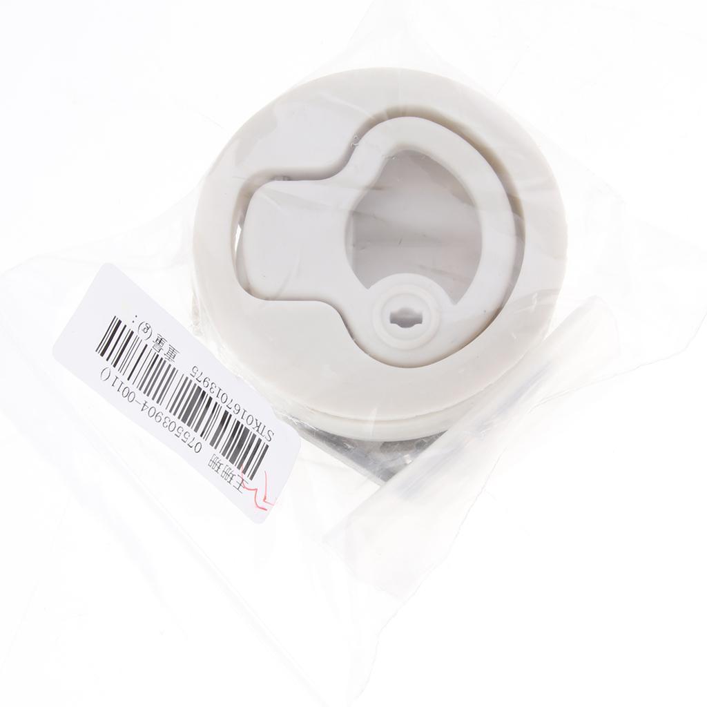 White Round Boat Locker Latch Marine Lock Flush Handle with Key