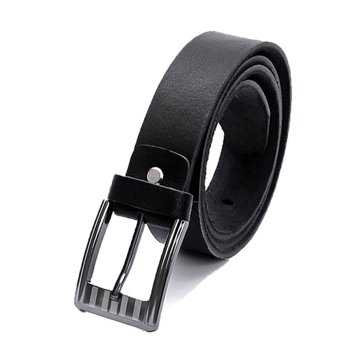 HJ4105 - Dây nịt nam da bò Huy Hoàng màu đen