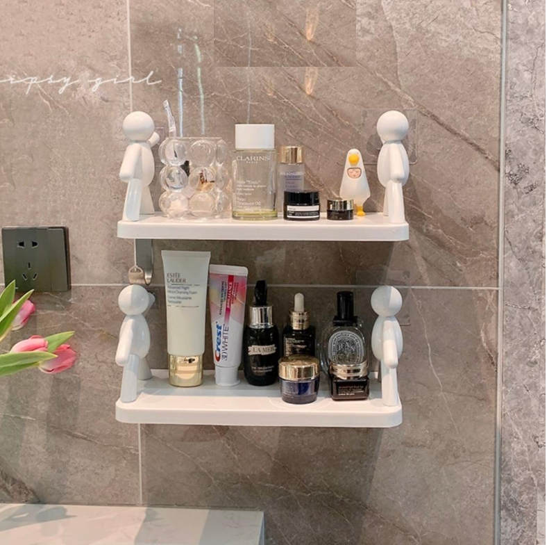 Kệ dán tường, treo tường nhà tắm để mỹ phẩm đồ dùng nhà bếp hình người độc đáo, Giá treo tường không cần khoan GD726-keNguoi