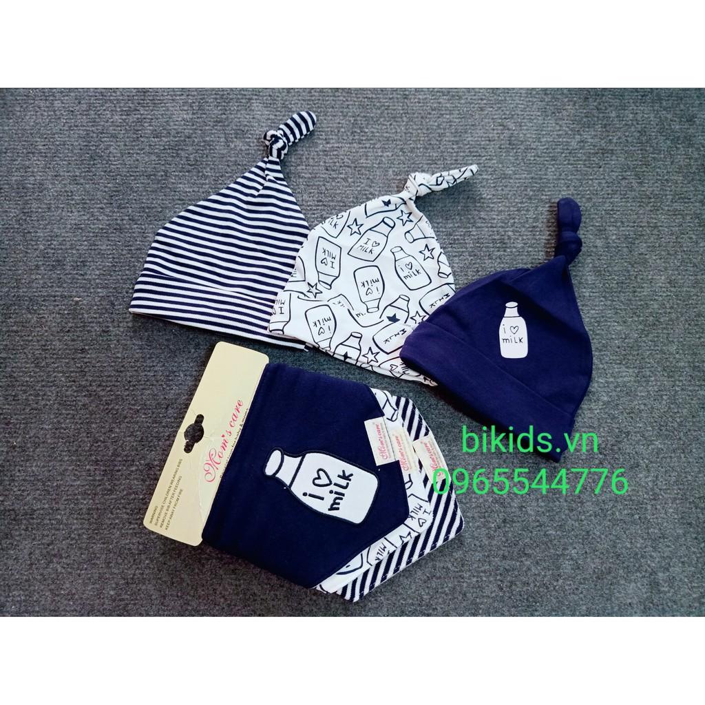 Combo 3 khăn tam giác + 3 mũ thắt nút