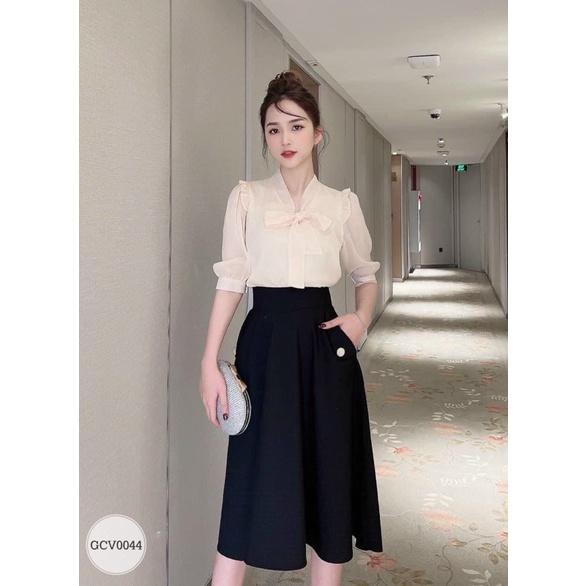 ️Gcv0044️Chân váy xoè nắp túi công sở️Elisa fashion