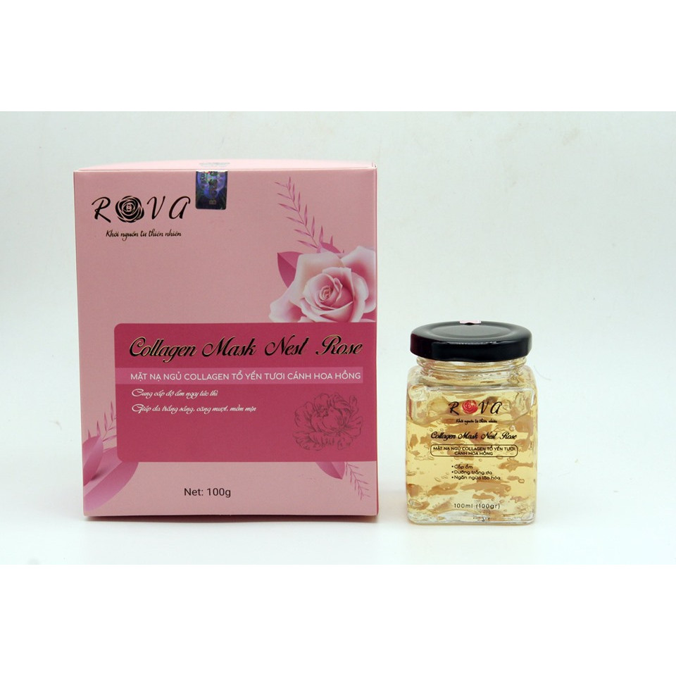 Mặt nạ ngủ tổ yến tươi cánh hoa hồng Rova cho làn da tươi sáng