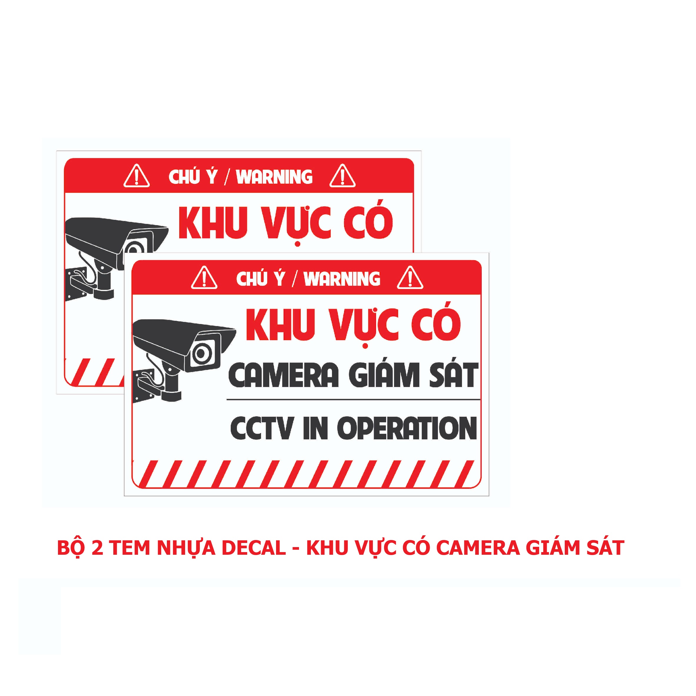 Tem Decal Nhựa Khu Vực Camera Giám Sát , Tem Chú Ý Dán Cảnh Báo, Có Camera Giám Sát Để Phòng Trộm Cắp. Takyhome 5004