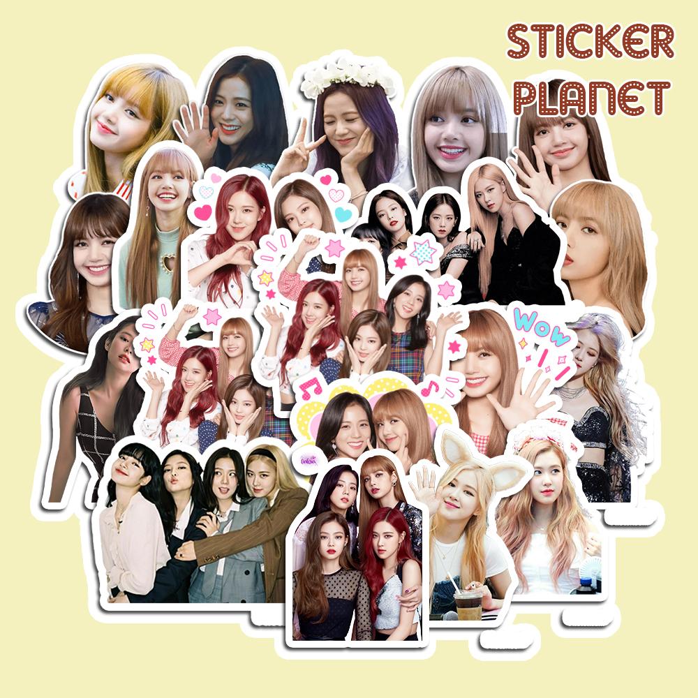 Bộ sticker nhóm hạc Blackpink chống thấm nước trang trí mũ bảo hiểm, đàn, guitar, ukulele, điện thoại laptop