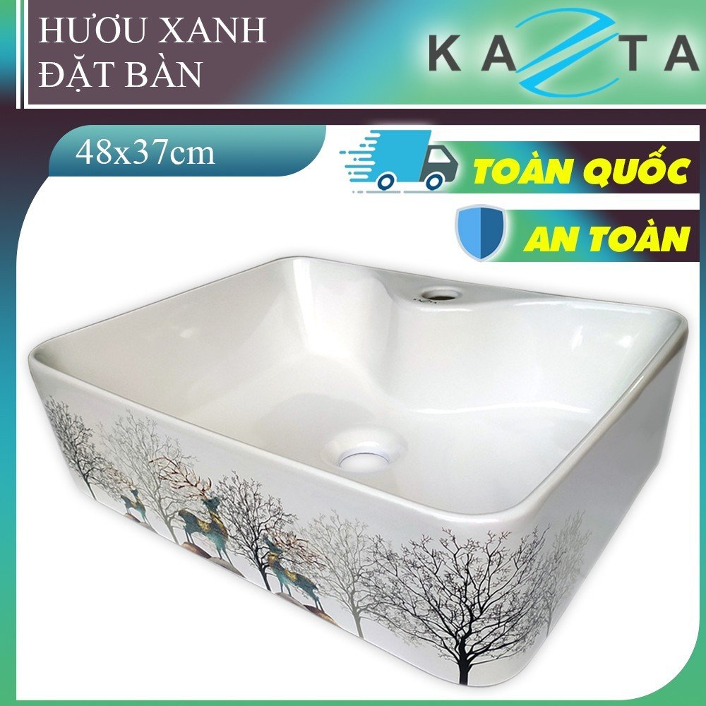 Lavabo Đặt Bàn Chữ Nhật Hươu Xanh KAZTA KZ-CL5442