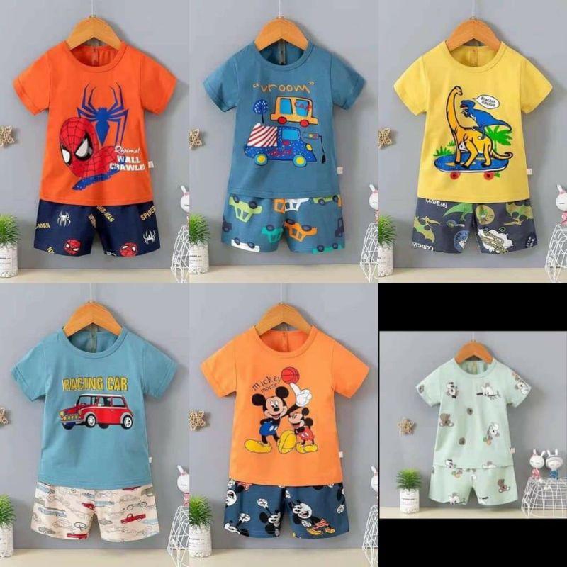 Bộ cotton lạnh xuất Hàn mềm mát cho bé