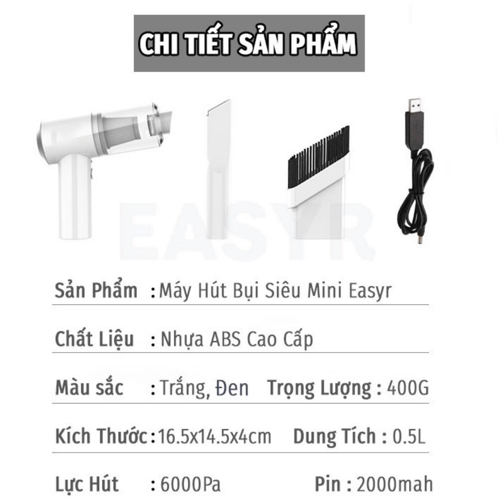 Máy hút bụi mini cầm tay không dây, sạc tích điện, lực hút cao 9000PA - 120w hút mọi loại bụi bẩn, bảo hành 12 tháng