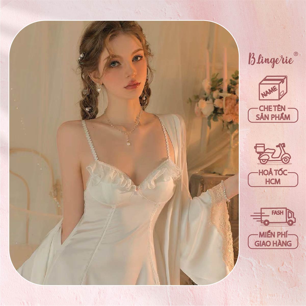 Váy Ngủ Quyến Rũ Hai Dây (Không kèm áo choàng) - B.Lingerie