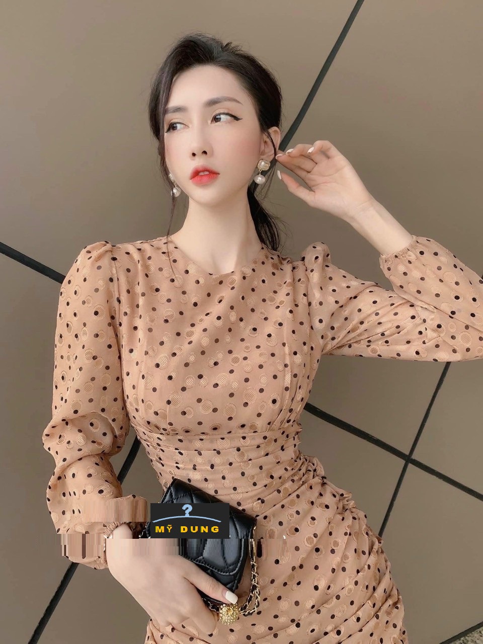 ĐẦM XOÈ NHÚN BÈO CHẤM BI- SANG TRỌNG, TÔN DÁNG