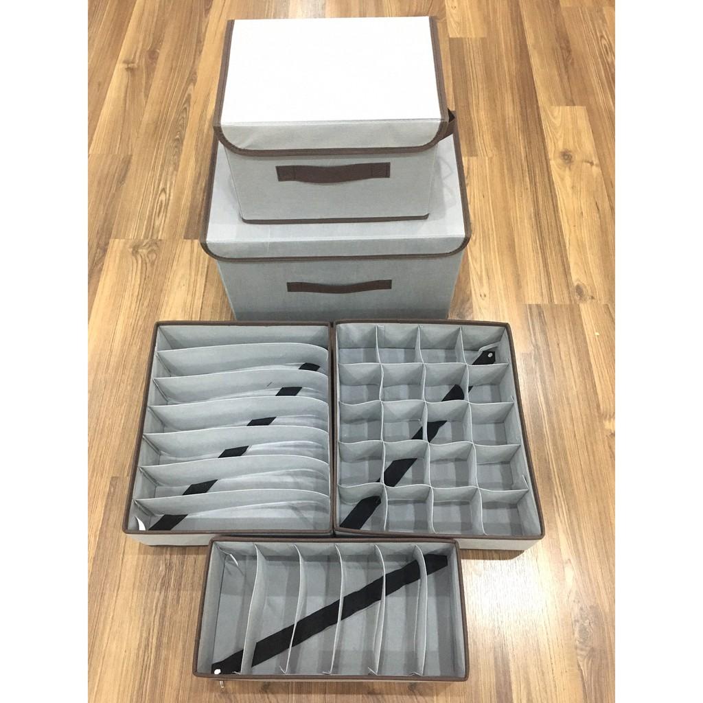 Sét 5 hộp đựng quần áo, tất, đồ lót tiện gọn dễ tìm (Storage Box)