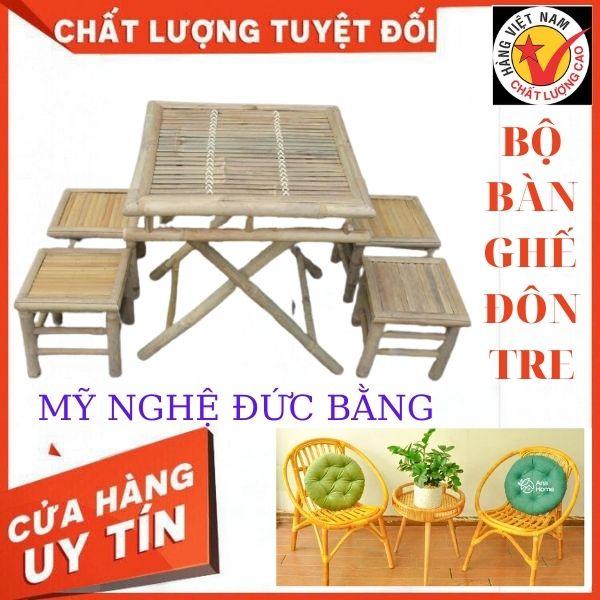 Bàn ghế đôn tre ,ghế tre ,bàn tre bộ 1 bàn +4 ghế