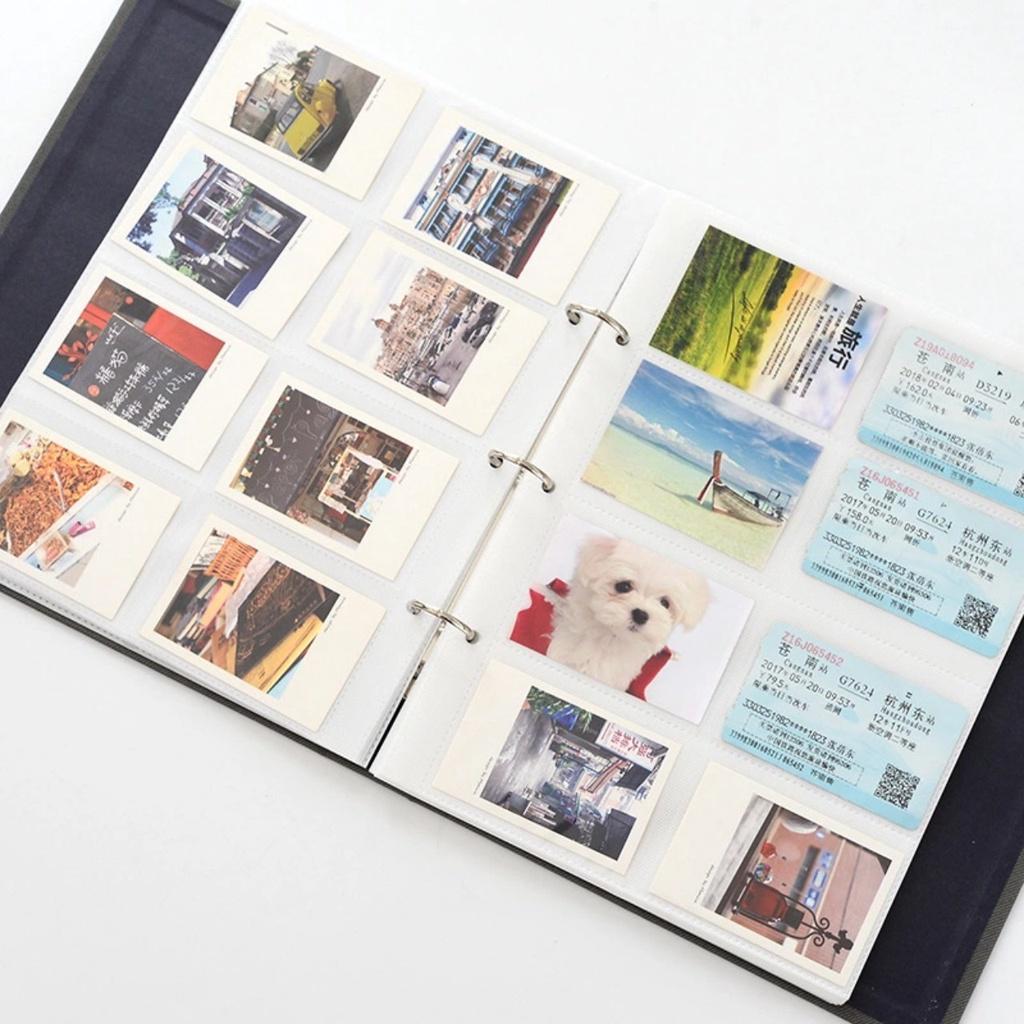Album ảnh 6x9 để 400 ảnh mini instax, ảnh polaroid bìa da PU, giữ ảnh cho con, binder đựng card