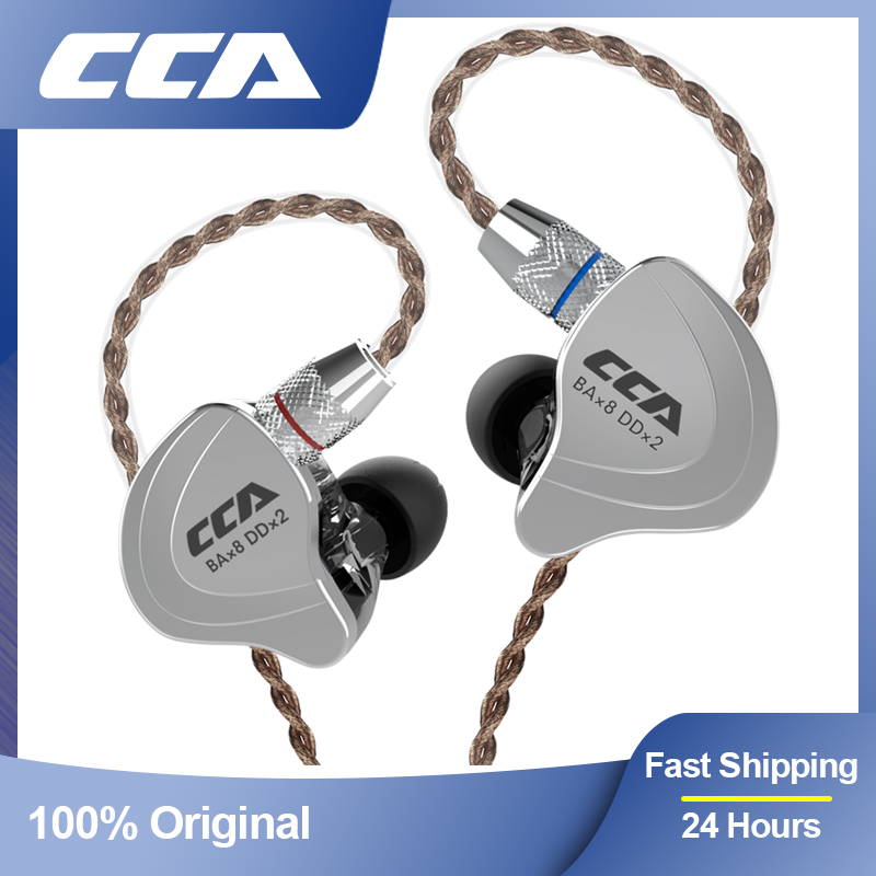 Tai nghe CCA C10 Công nghệ lai 4BA 1DD In Ear HiFi DJ Sport Nút tai có dây Tai nghe 10 Drive Unit Tai nghe khử tiếng ồn