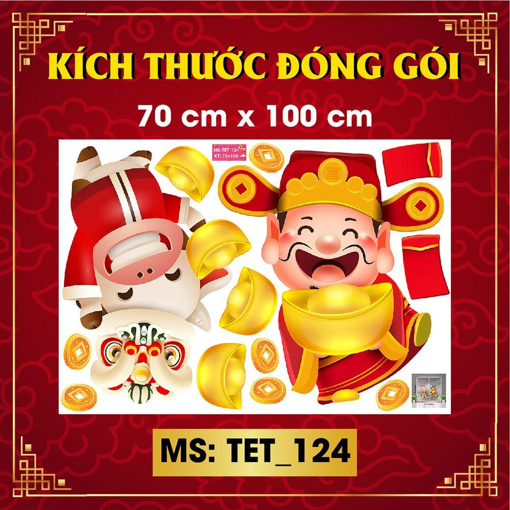 DECAL TRANG TRÍ  TẾT 2021 COMBO THẦN TÀI VÀ TÂN SỬU VUI XUÂN