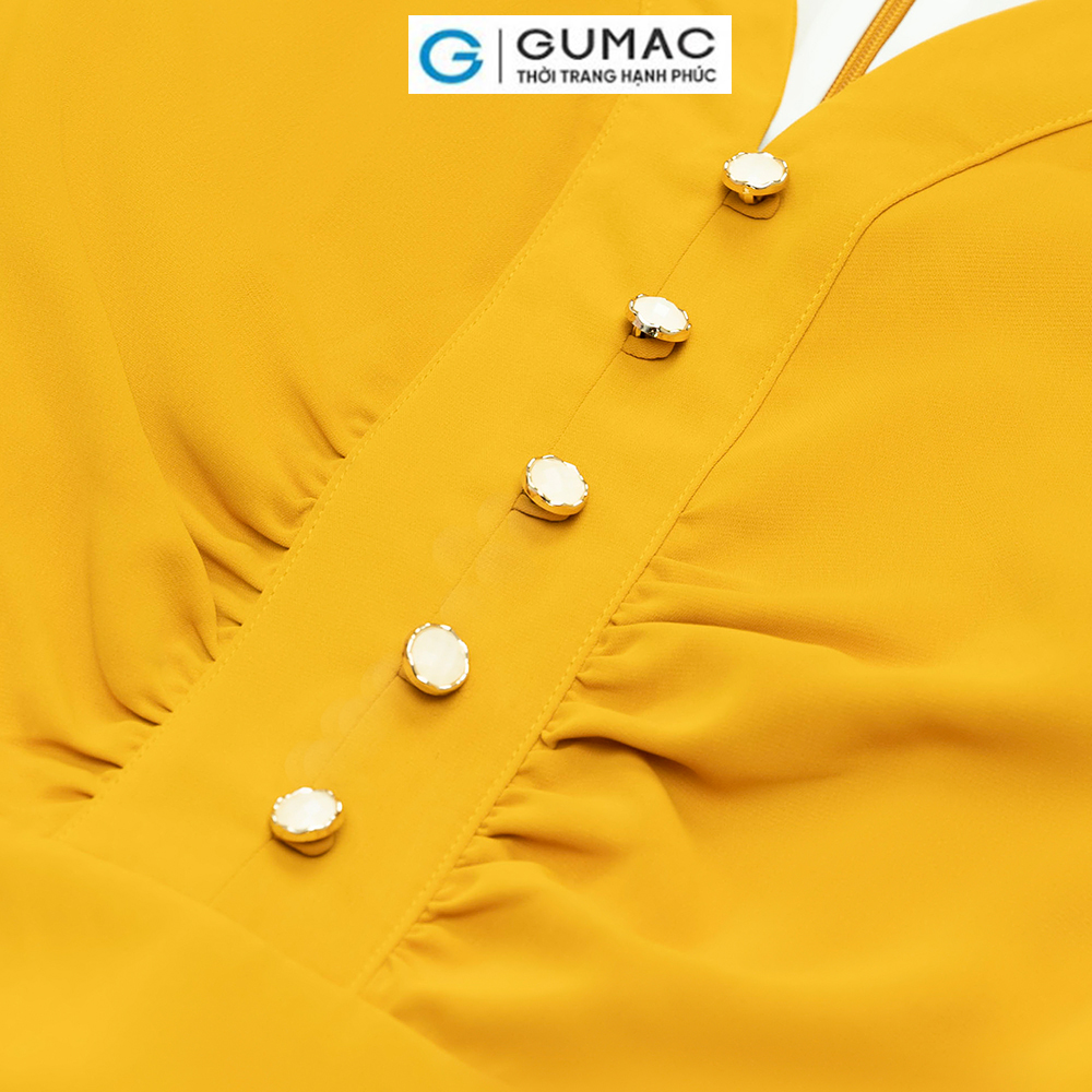 Đầm A nẹp nhún DC12076 thời trang GUMAC
