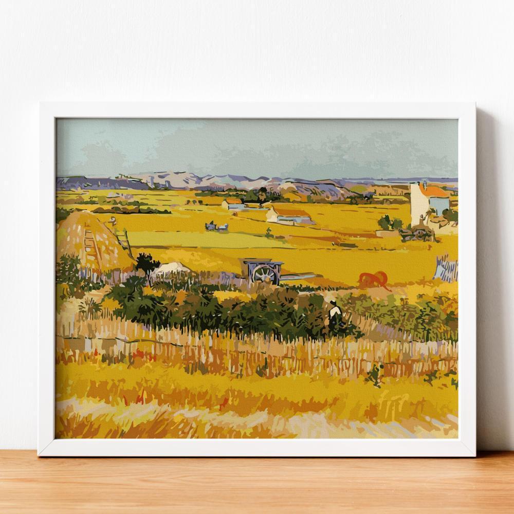 Tranh số hóa VanGogh Mùa gặt đã căng khung 40x50cm