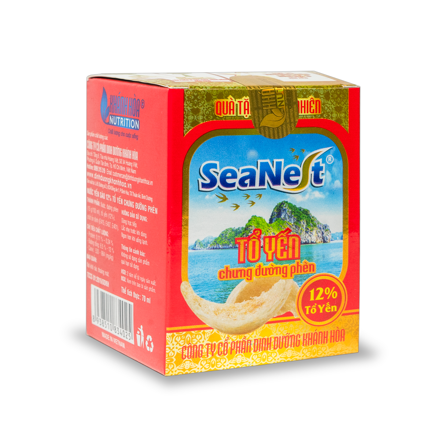 Block 5+1 Nước Tổ Yến 12% Chưng Đường Phèn Seanest Khánh Hòa Nutrition – Lọ 70ml x 6 lọ