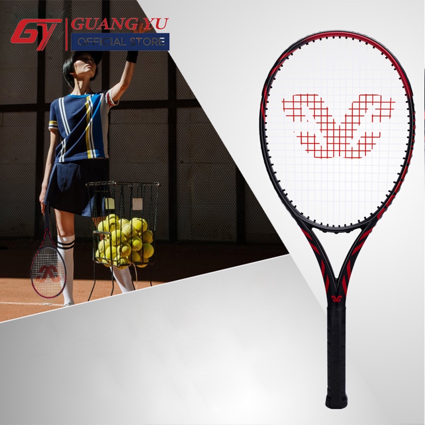 Vợt Tennis GUANG YU Khung Sợi Carbon Cao Cấp Tặng Kèm Bộ Đế Và Bóng Tập Luyện