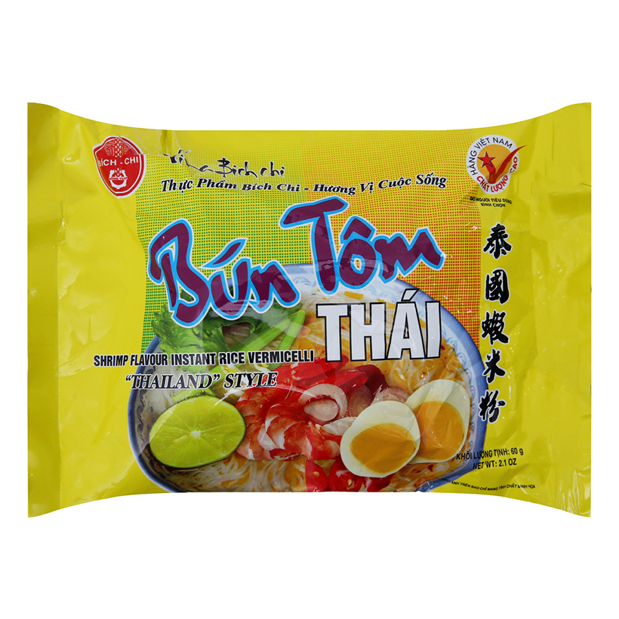 Thùng 30 Gói Bún Tôm Thái Bích Chi (60g/Gói)