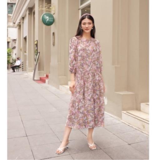 Đầm dáng suông, kiểu hạ eo, cổ tròn, tay lỡ, chất cotton linen thoáng, mát, đi chơi/đi làm, kèm đai CLARA MARE DRE4025