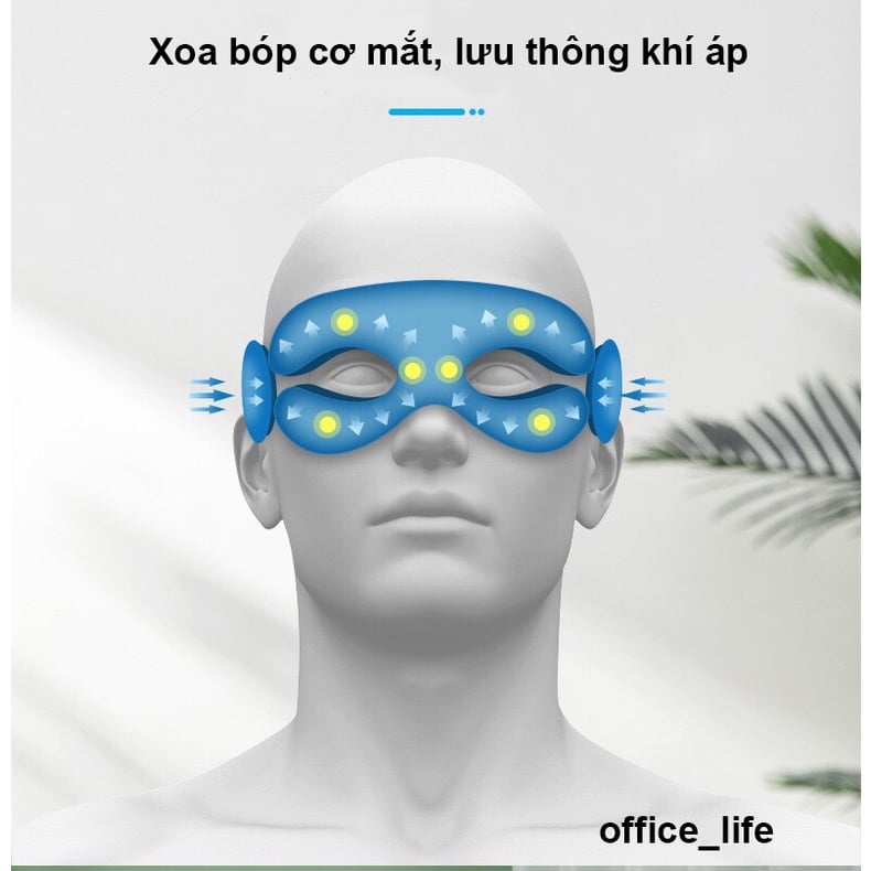 Máy Massage Mắt Thông Minh Eyes Care - Massage Mắt Công Nghê Cao Bằng Túi Khí Đôi, Massage Rung Tần Số - Máy Massage Mắt Tích Hợp Bluetooth Nghe Nhạc - Giảm Mỏi, Khô Mắt, Quầng Thâm - Cải Thiện Giấc Ngủ