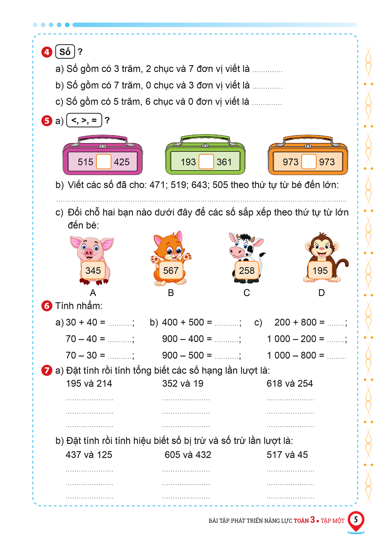 Bài tập phát triển năng lực Toán 3 Tập 1 (Bám sát SGK Kết Nối)