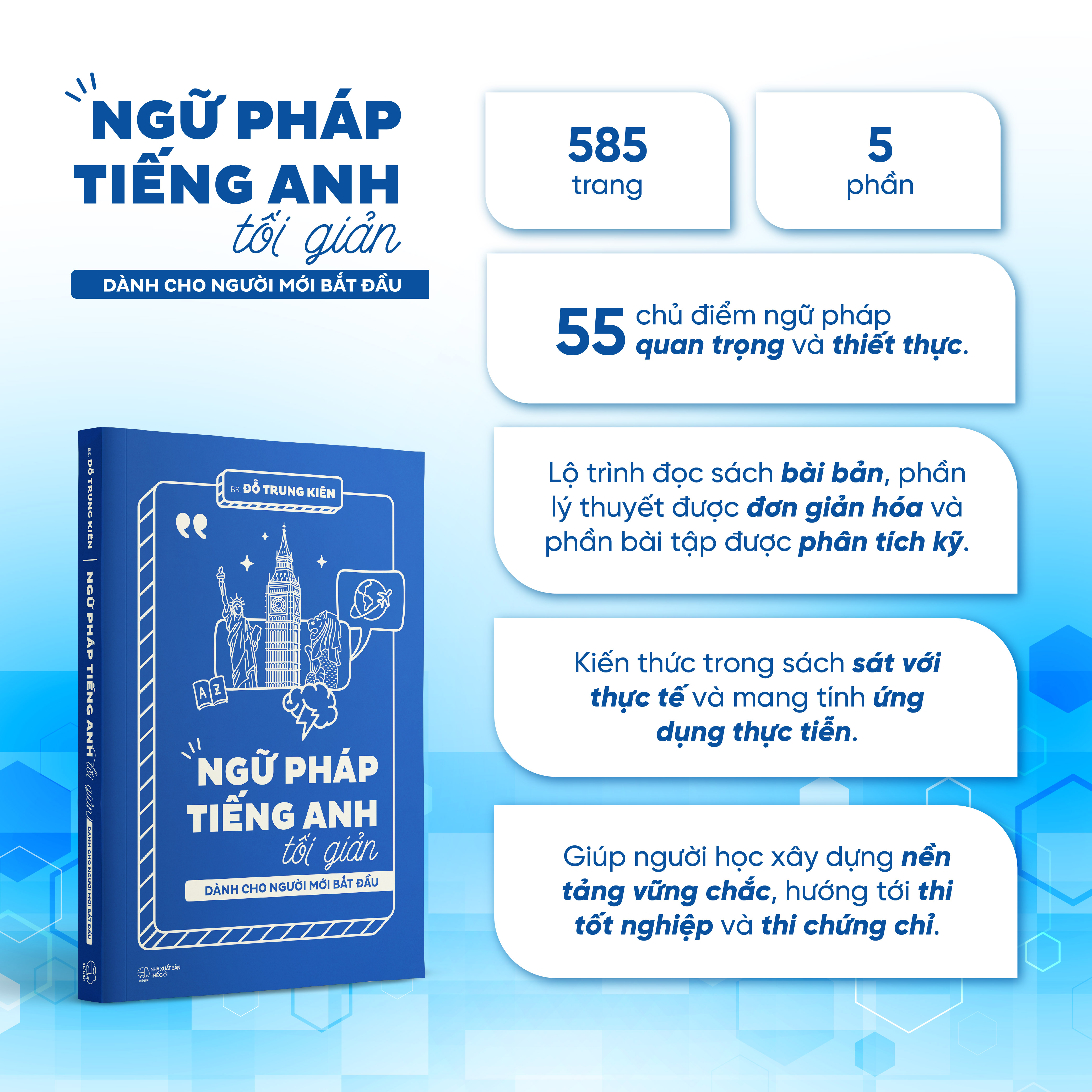 Sách Ngữ Pháp Tiếng Anh Tối Giản dành cho người mới bắt đầu - Tác giả BS. Đỗ Trung Kiên